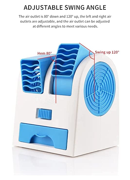 Mini Water Air Cooler Cooling Fan Blade Less Duel Blower with Ice Chamber