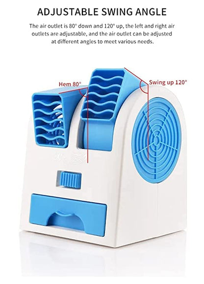 Mini Water Air Cooler Cooling Fan Blade Less Duel Blower with Ice Chamber