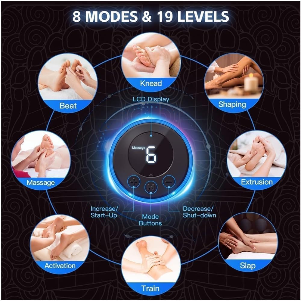 Foldable, rechargeable, wireless EMS foot massager