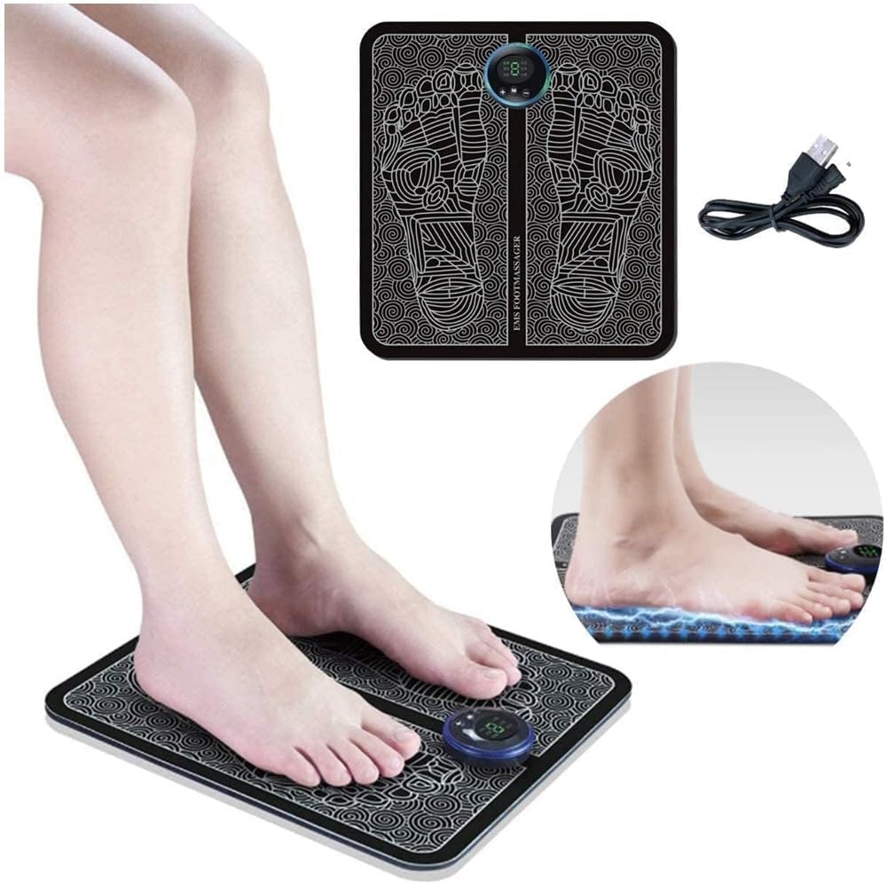 Foldable, rechargeable, wireless EMS foot massager