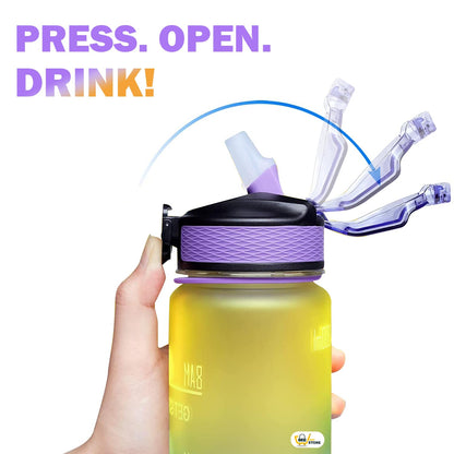 BEEISTORE Water Bottle 1 Litre with Time Marker 32Oz