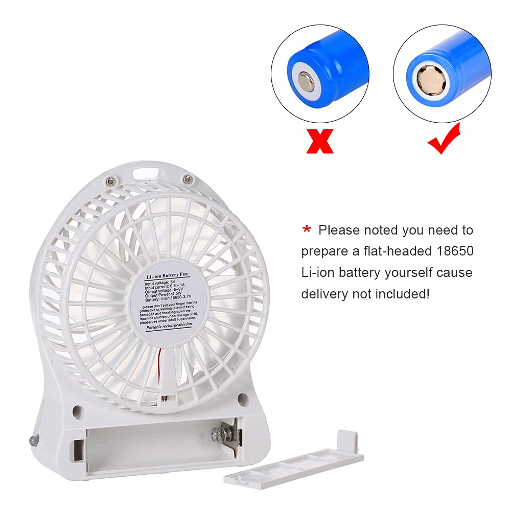 Mini Electric Portable Rechargeable Desktop Battery Fan and USB Charge Cable, Multicolored
