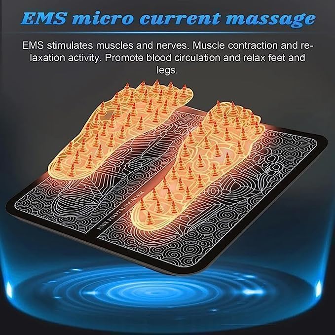 Foldable, rechargeable, wireless EMS foot massager