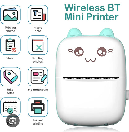 Mini Thermal Printer | Inkless Printer | USB APP Control Inkless Printer | Wireless Mini Pocket Printer for Labels, Stickers, Photos, Bookmarks, Cards.