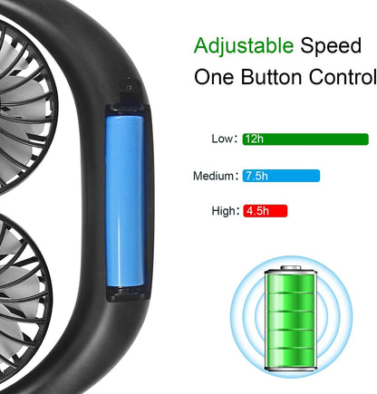 Hanging Neck Fan Wearable Neckband for Kitchen Cooking, Strong Airflow Quiet Operation Portable