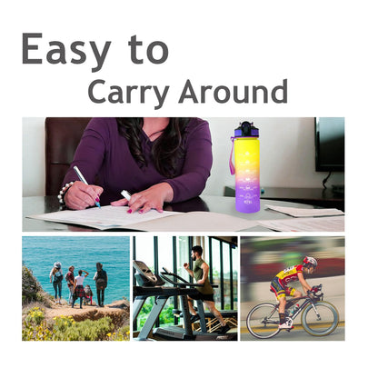 BEEISTORE Water Bottle 1 Litre with Time Marker 32Oz