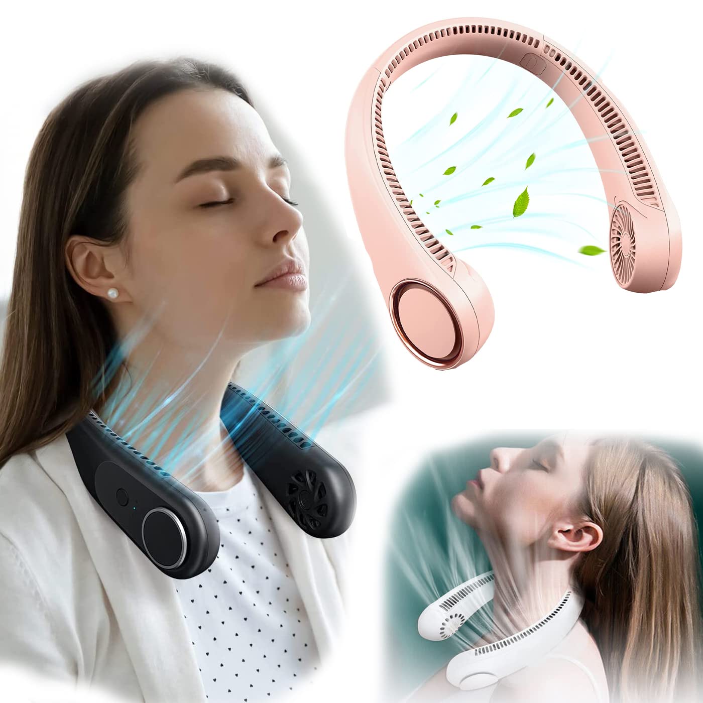 Wizme Portable Neck Hanging Bladless fan For Kids and Adults travelling and kitchen use