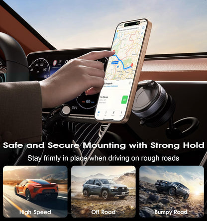Strong Magnetic Car Phone Holder with Strong Suction Cup