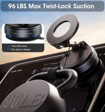 Strong Magnetic Car Phone Holder with Strong Suction Cup