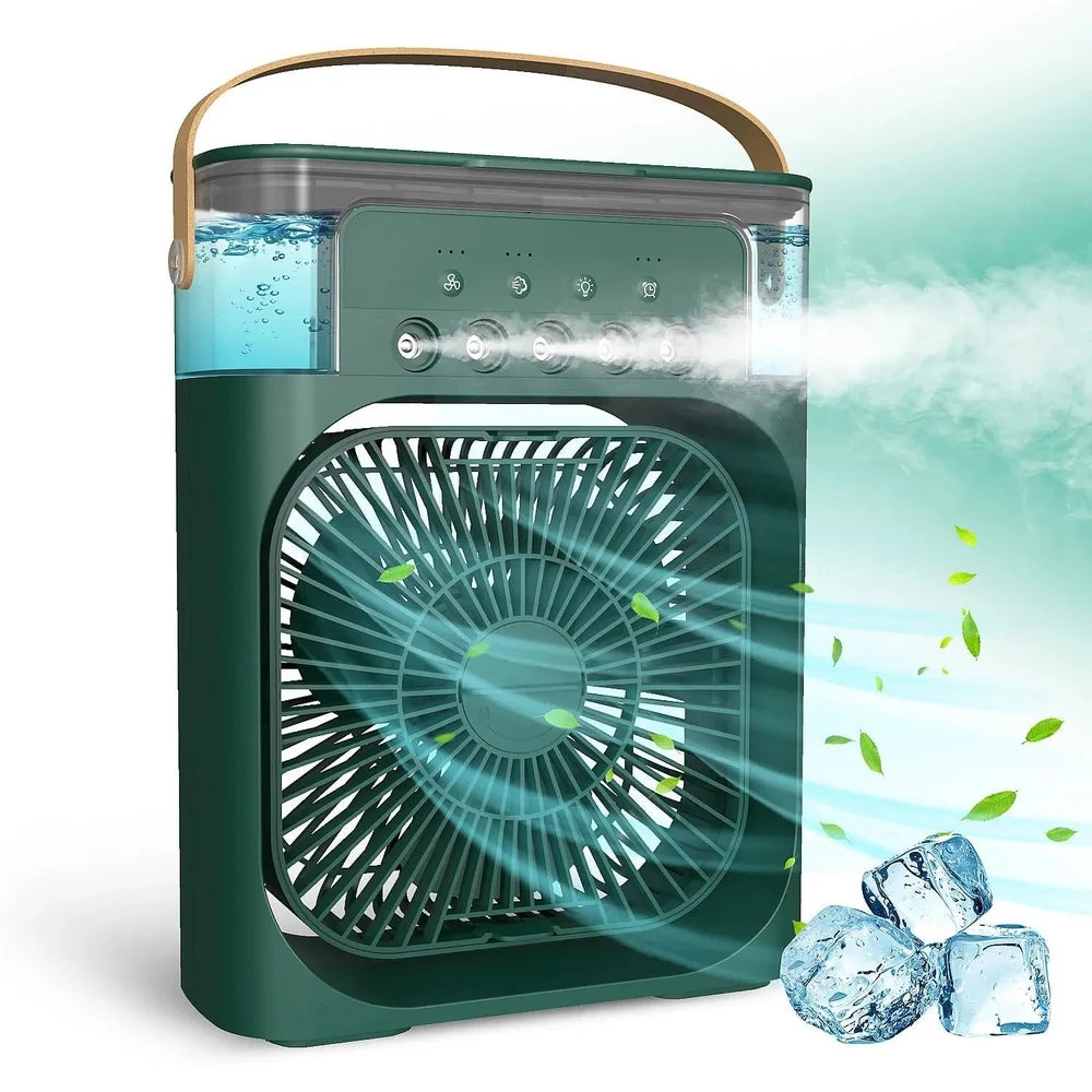 Mini Water USB Cooler, Fan with LED Light, 3 Timer, Wind Speeds & Spray Modes