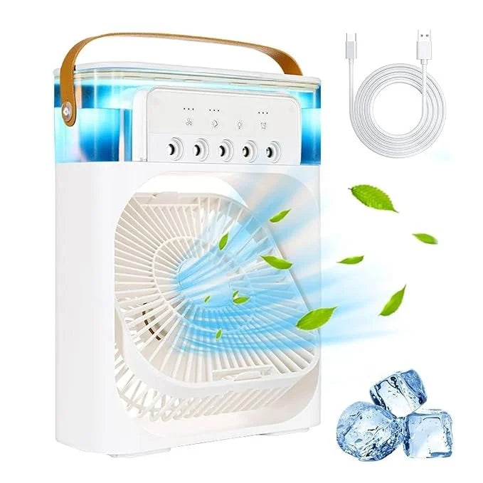 Mini Water USB Cooler, Fan with LED Light, 3 Timer, Wind Speeds & Spray Modes