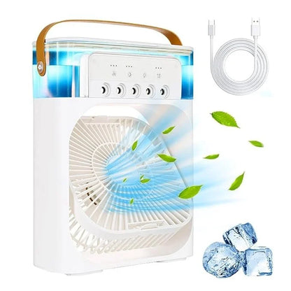 Mini Water USB Cooler, Fan with LED Light, 3 Timer, Wind Speeds & Spray Modes